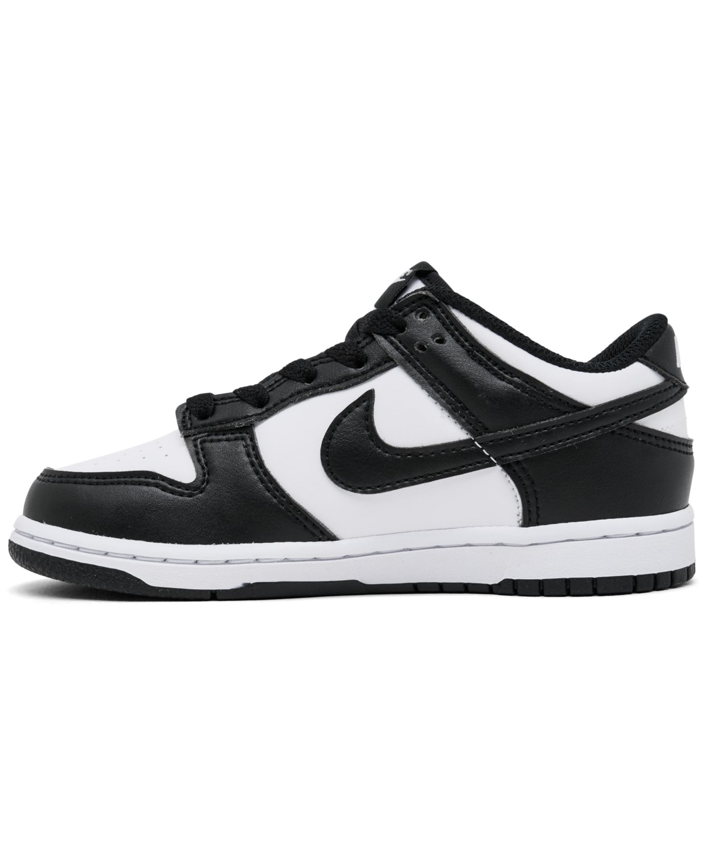 Детские кожаные кроссовки Nike Dunk Low, цвет: Белый / Чёрный — фото 3