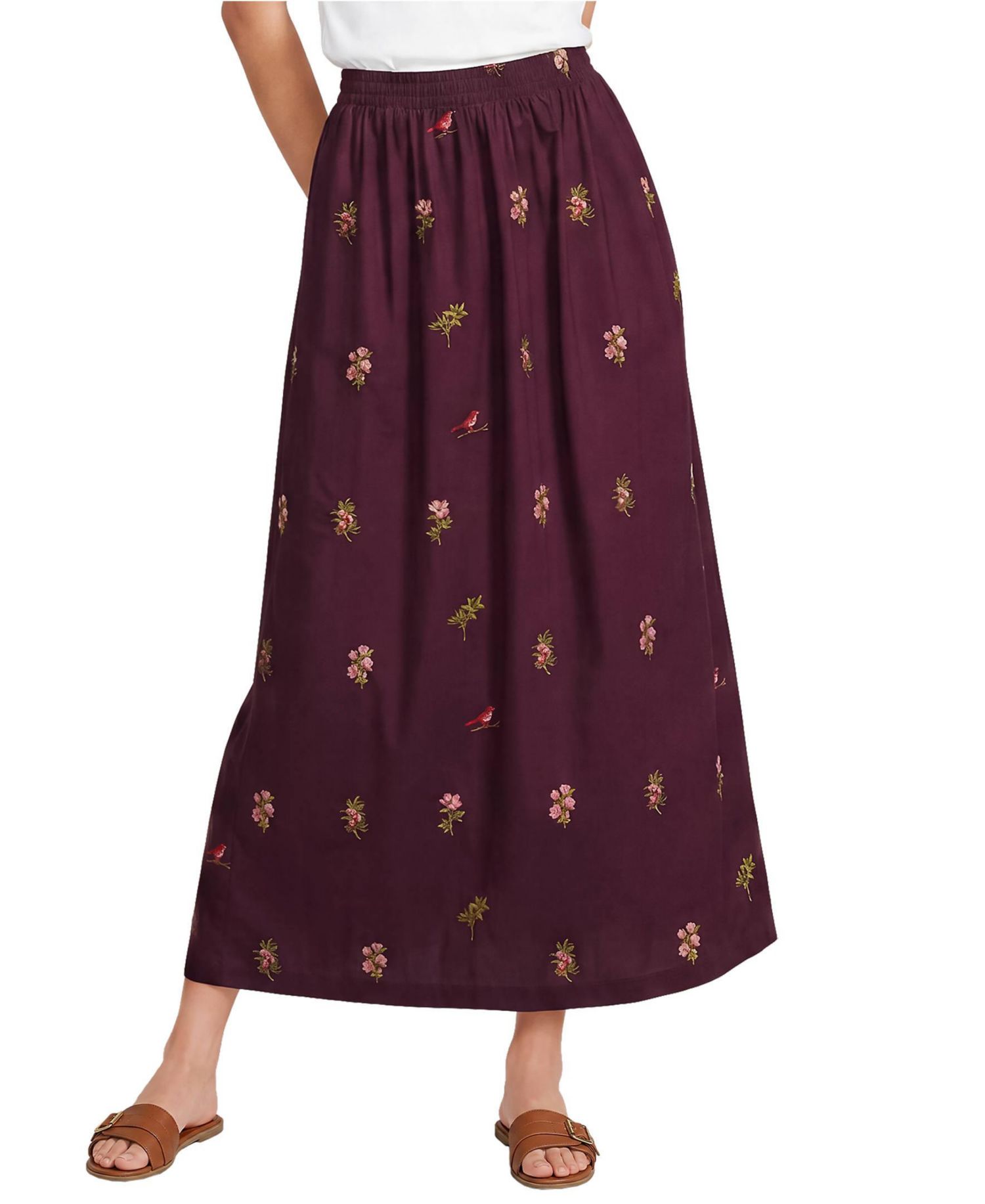 Women's Poplin Pull On Maxi Skirt