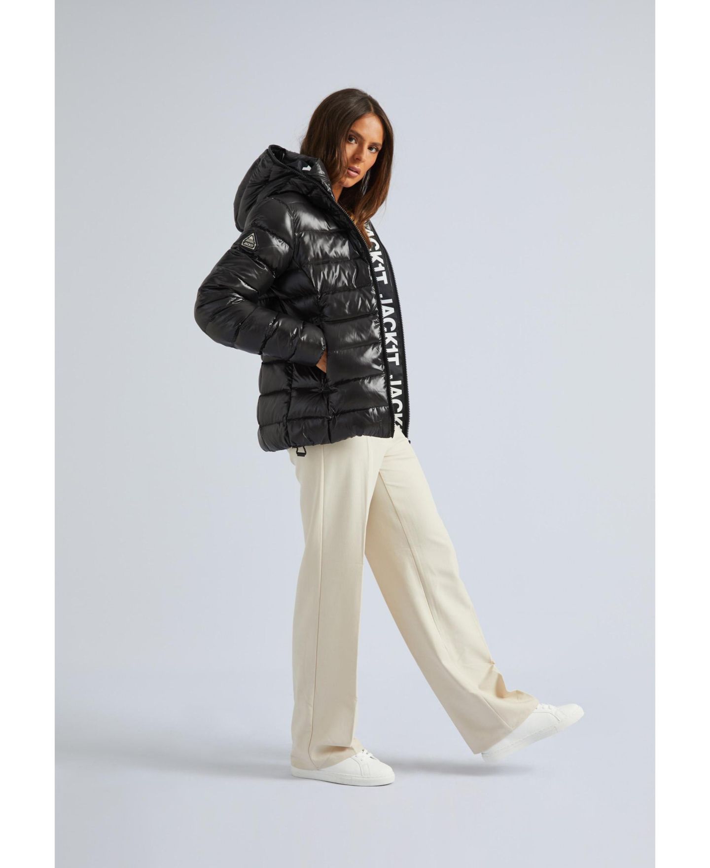 Женская куртка JACK1T Hooded Quilted Puffer, цвет: Чёрный — фото 4