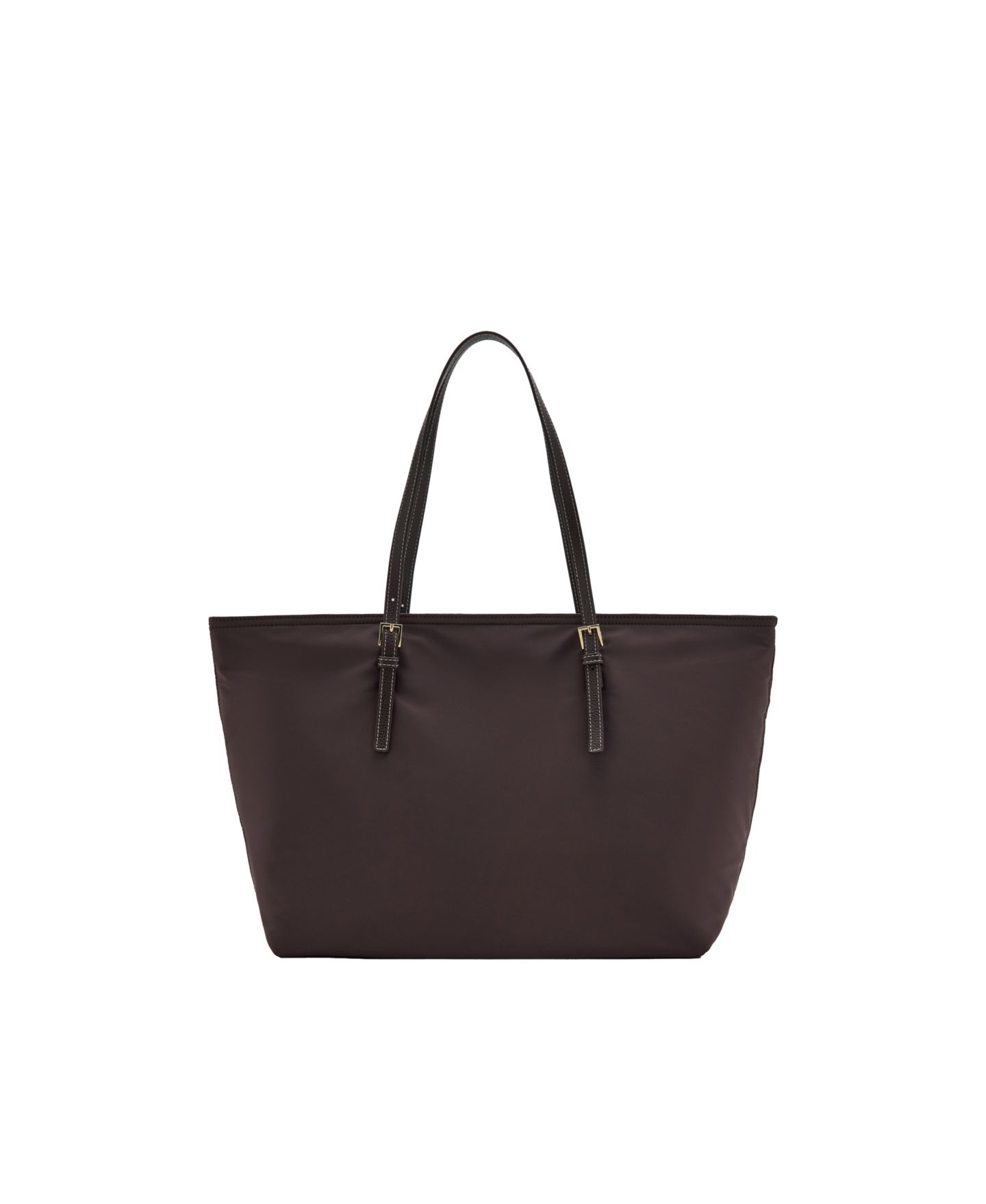 Женская сумка MANGO Large Work Shopper with Buckle Details, цвет: Шоколадный — фото 4