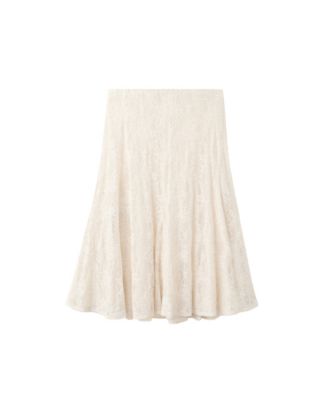 Women's Floral-Embroidery A-Line Pull-On Midi Skirt