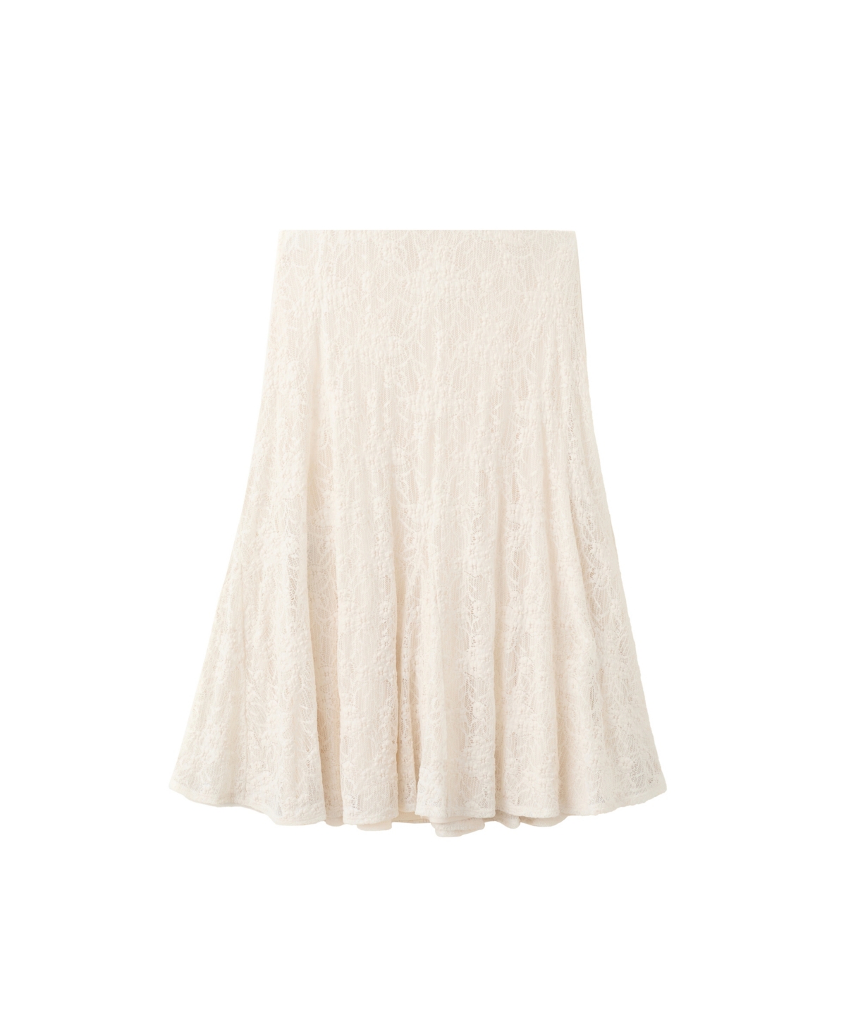 Mango Women's Embroidered Eyelet Details Midi Skirt - Off White