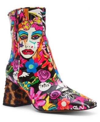 Women's Randel Pointed Toe Sequin-Embellished Block Heel Booties