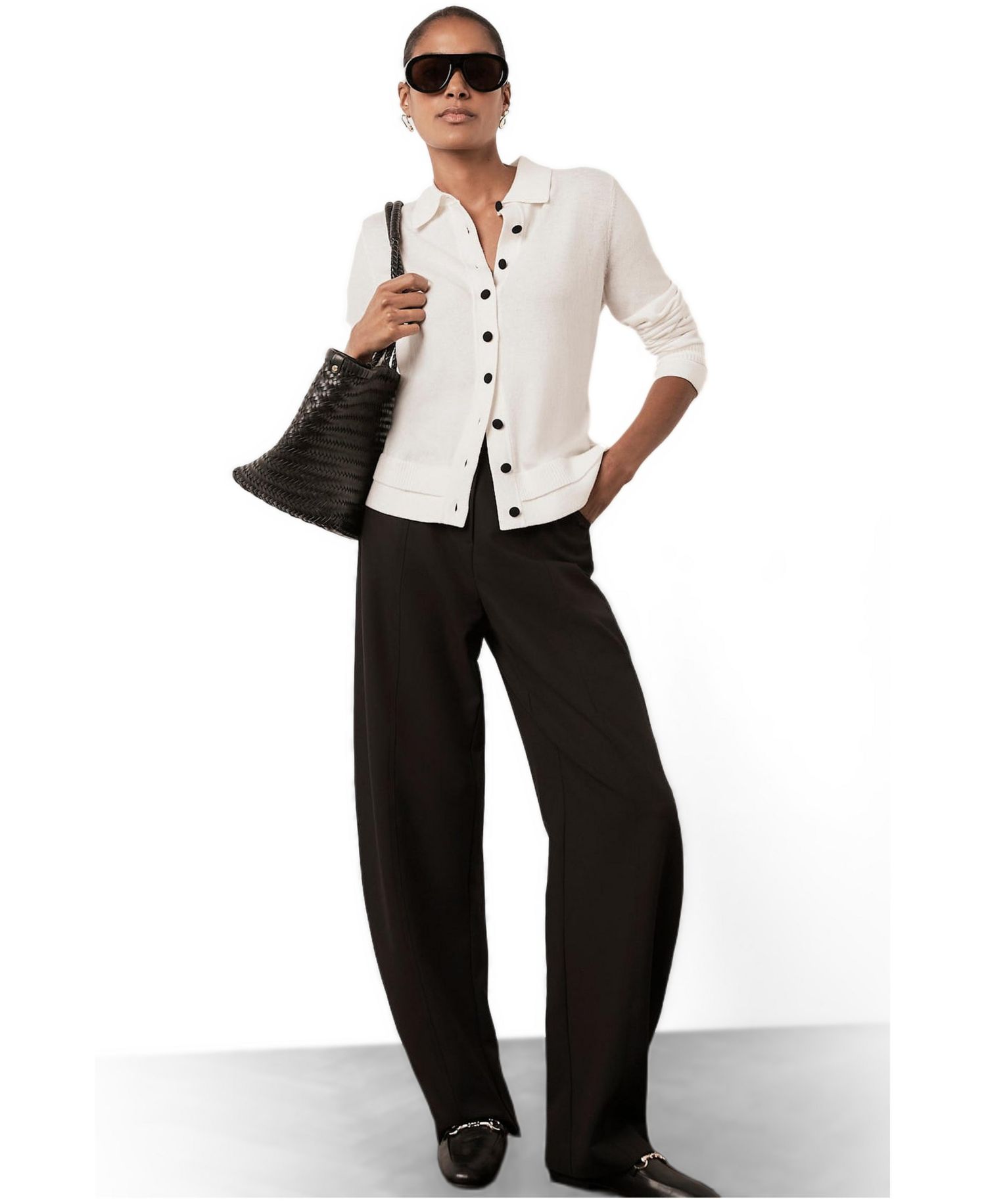 Women's Button-Front Layered Cotton-Blend Top
