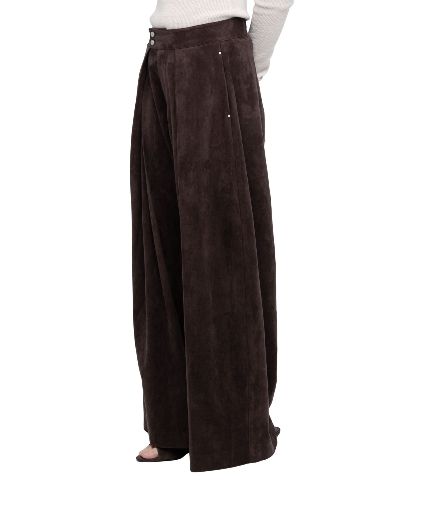 Женские брюки Blank NYC Wide-Leg Pleated, цвет: Коричневый — фото 3