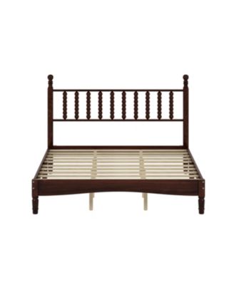 Queen Size Platform Bed Frame with Wood Slat Support and Headboard