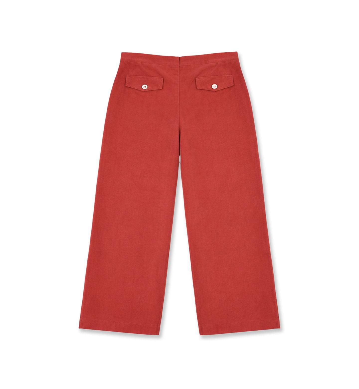 Брюки Florence Eiseman Velvet Wide-Leg Pull-On Pants для девочек, цвет: Ржавый — фото 1