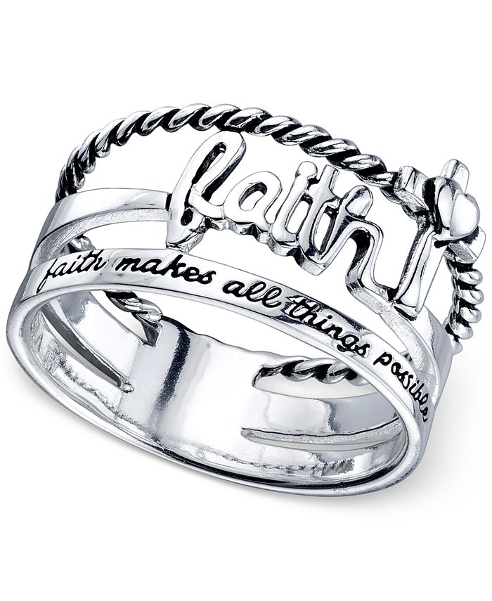 Unwritten MultiRow Faith Ring in Sterling Silver Macy's