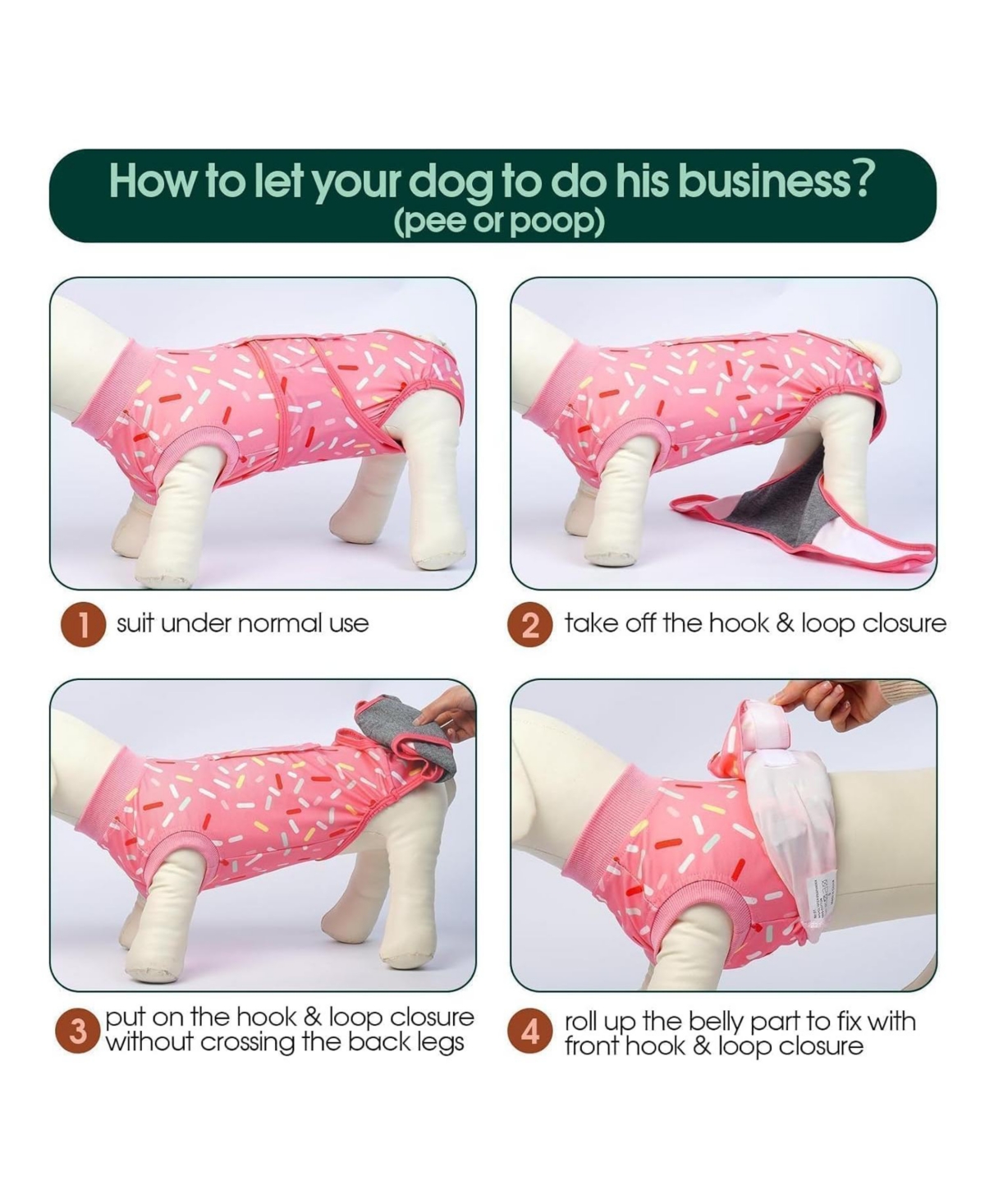 Post-Surgery Recovery Onesie Suit for Dogs and Cats, Soft Protective Wear