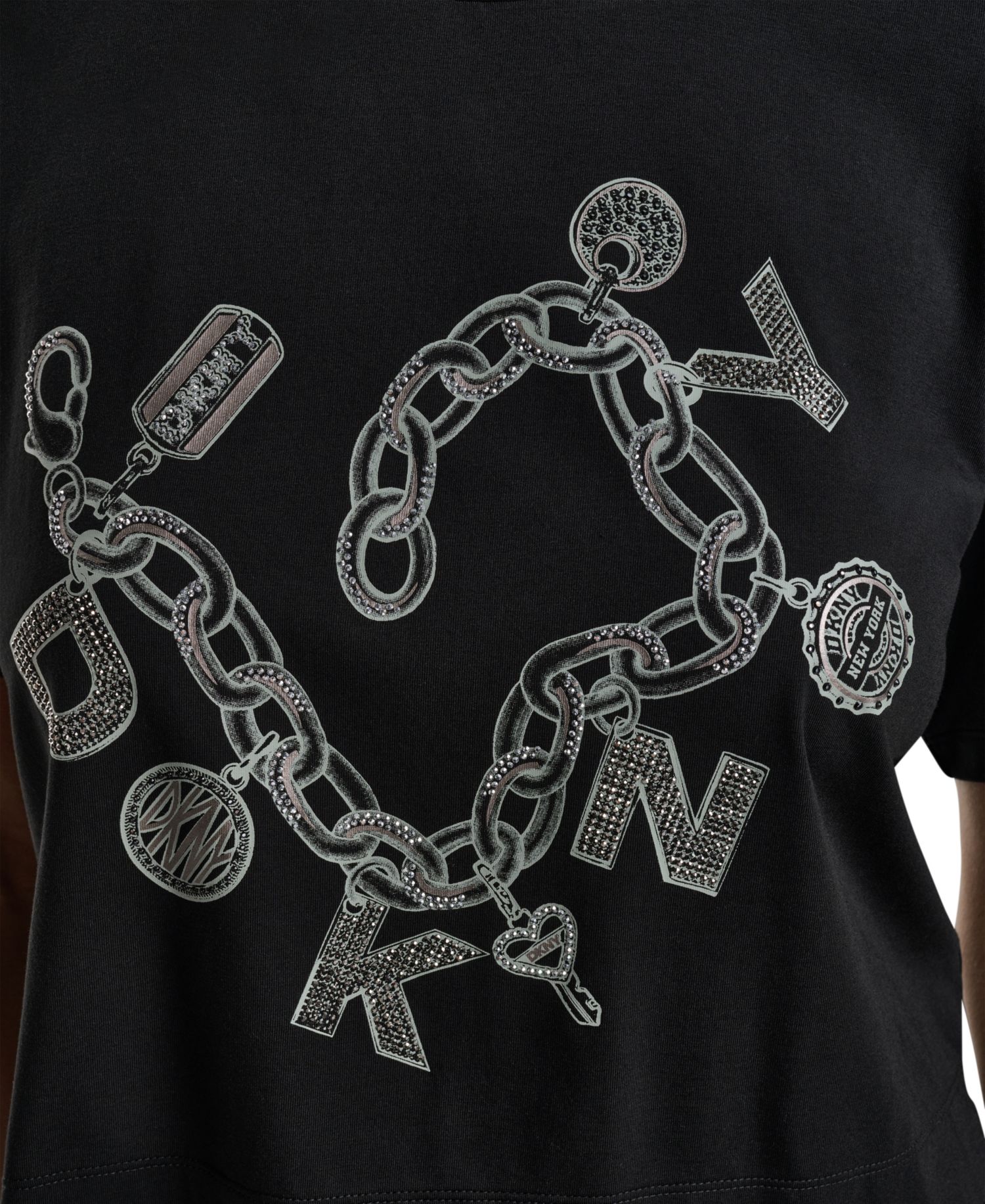 Women's Charm Bracelet Graphic-Cropped T-Shirt