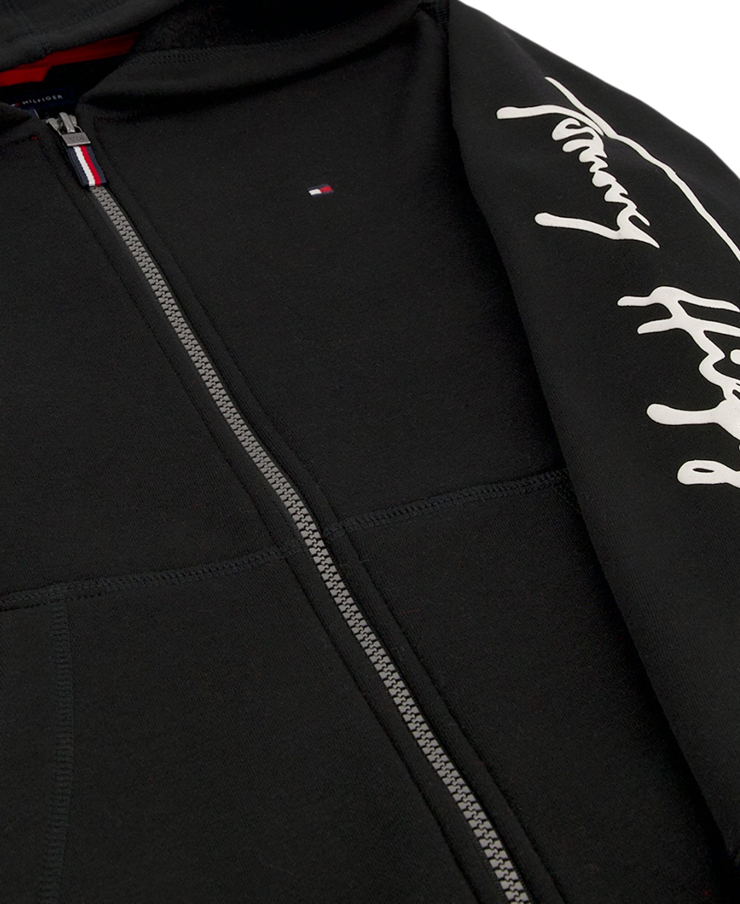 Худи Tommy Hilfiger Signature Full Zip Relaxed-Fit для мальчиков, цвет: Чёрный — фото 5