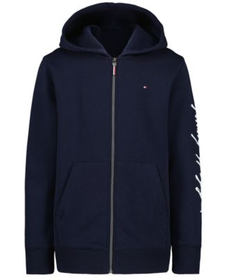 Boys' 8-20 Signature Full Zip Kangaroo-Pocket Cotton-Polyester Blend Zip Hoodie