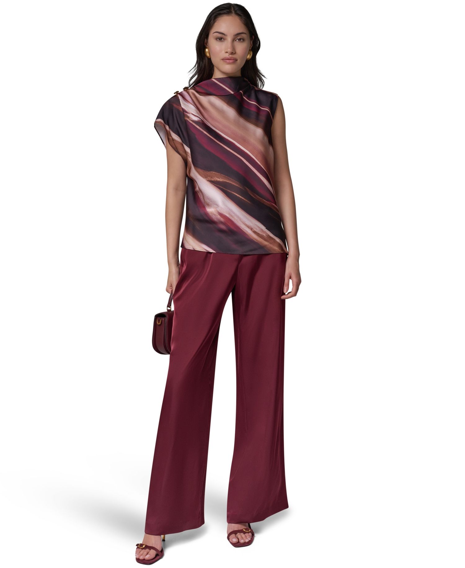Women's High-Neck Asymmetrical Sleeveless Blouse