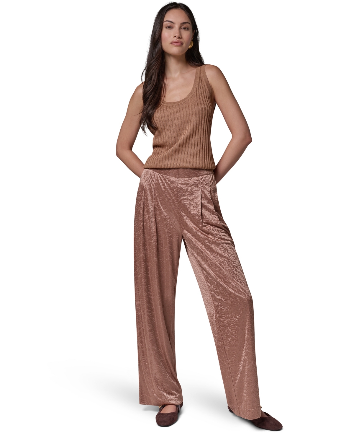 Donna Karan New York Women's Wide Leg Crinkle Pant
