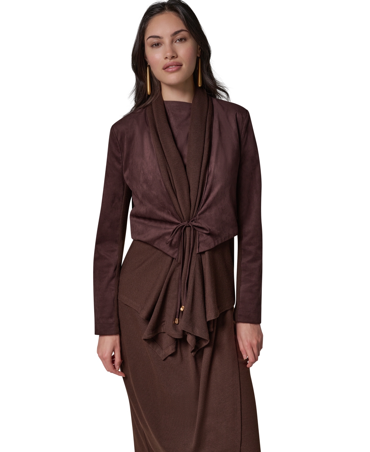 Donna Karan New York Women's Mxd Media Mixed-media Shawl Collar Jacket