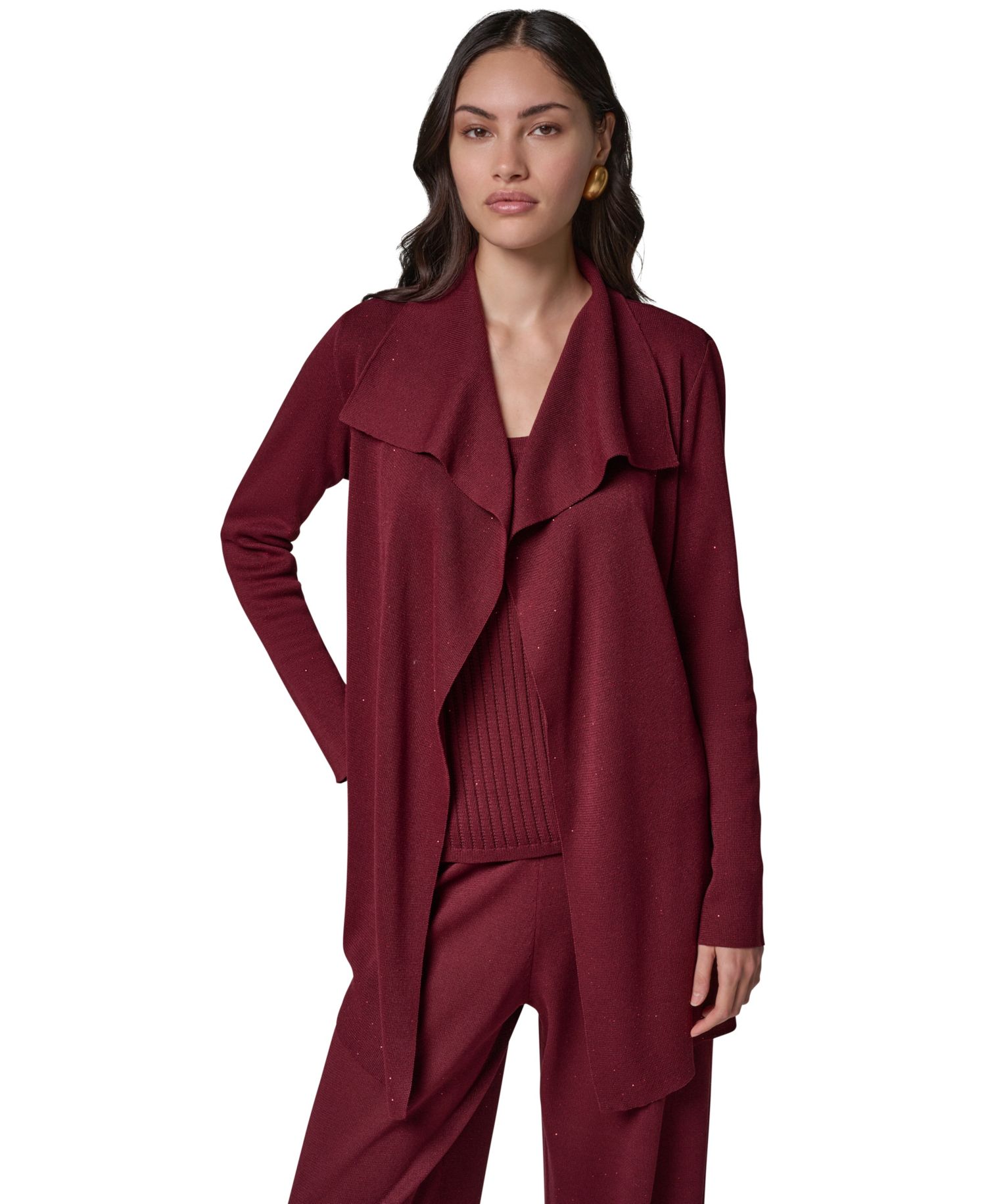 Women's Wrap Long-Sleeve Tie-Front Cardigan