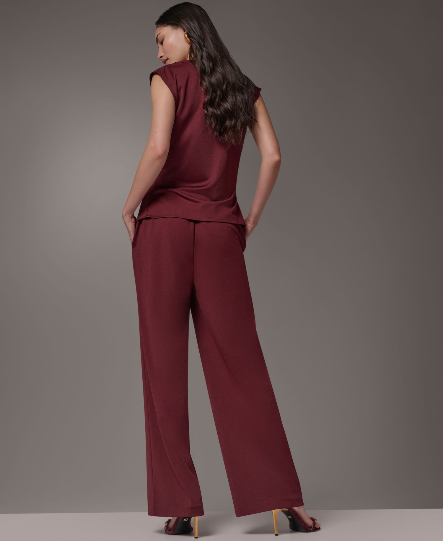 Women's Cowl Neck Draped Sleeveless Blouse