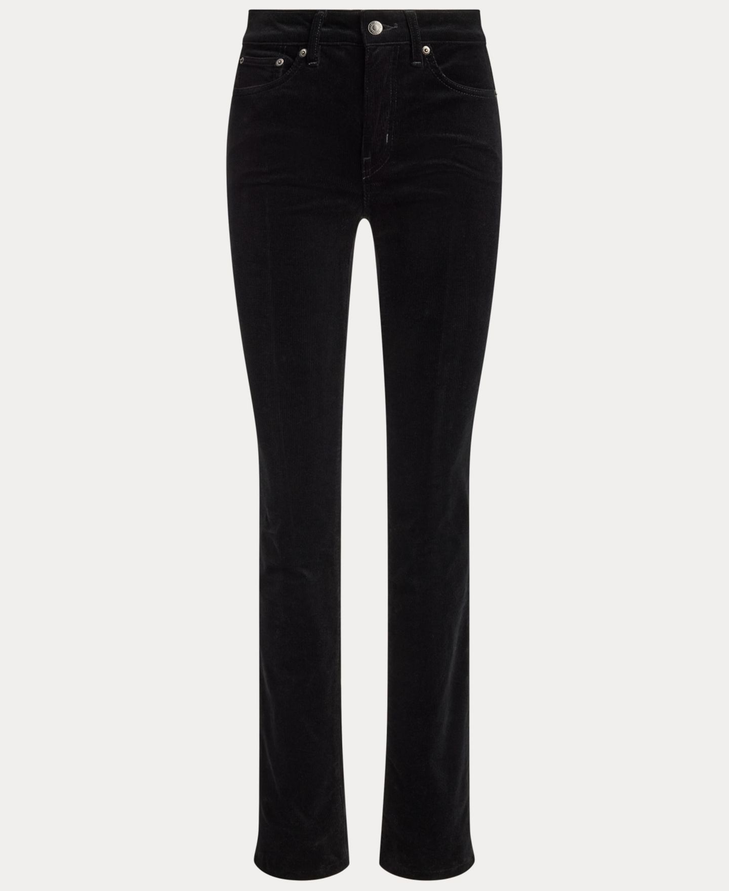 Женские брюки Lauren Ralph Lauren Mid-Rise Slim-Straight Corduroy, цвет: Чёрный — фото 3