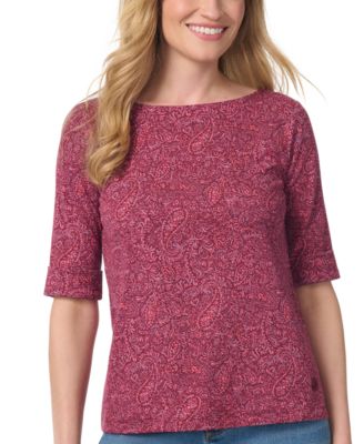 Women's Printed Cuffed- 3/4 Sleeve T-Shirt