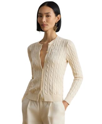 Women's Crewneck Buttoned Placket Cardigan Sweater