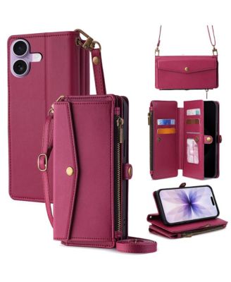 5-In-1 Removable-Straps Wallet Case with Adjustable Stand for iPhone 12-17