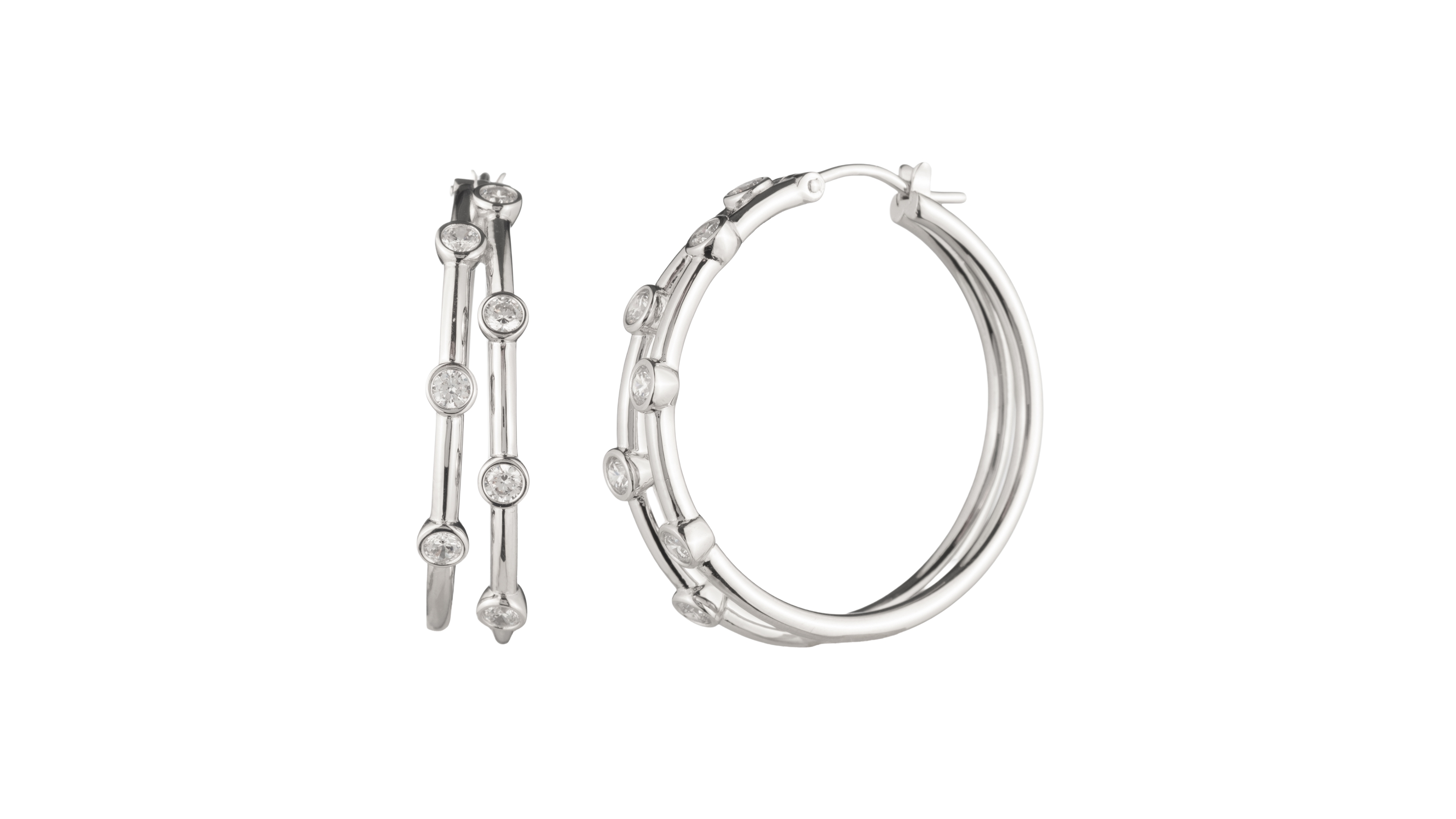 Lauren Ralph Lauren Cubic Zirconia Station Split Hoops Earrings