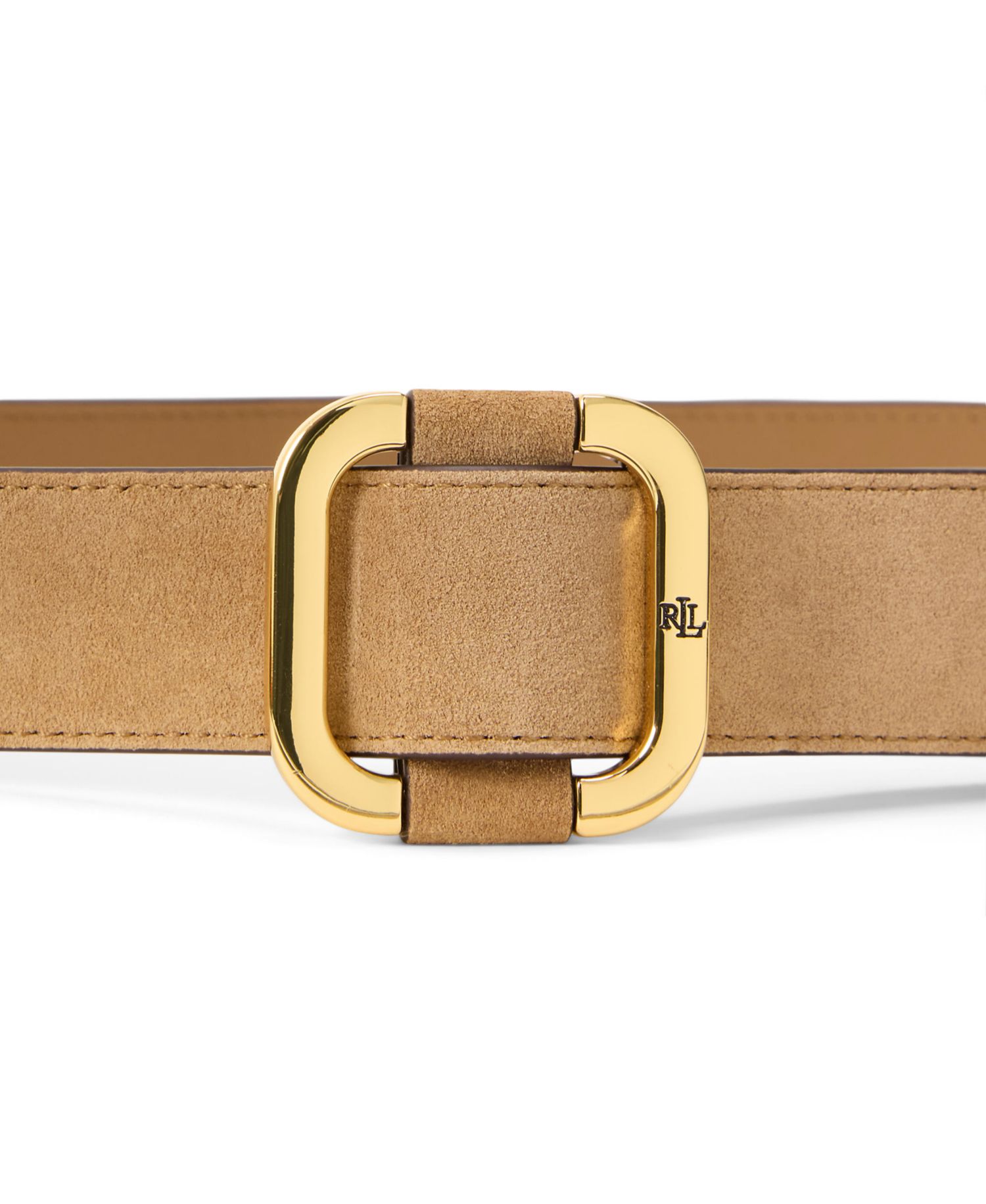 Leather Square Slide Buckle Wide Belt