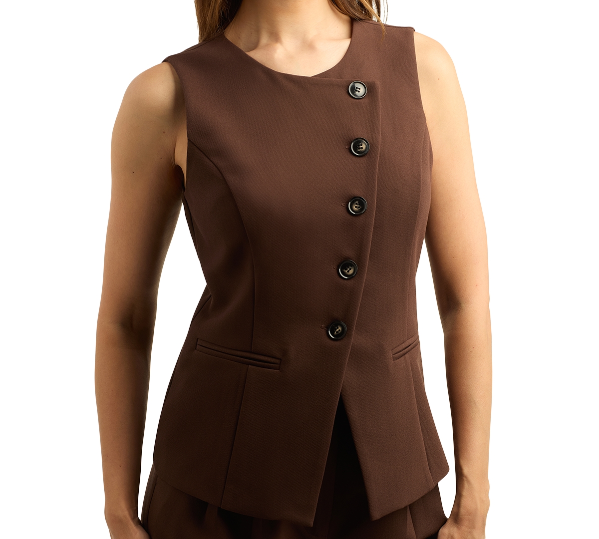 Bcx Juniors' Asymmetrical Soft Stretch Twill Vest