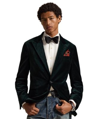 Men's Modern Fit Cotton Velvet Peak-Lapel Jacket