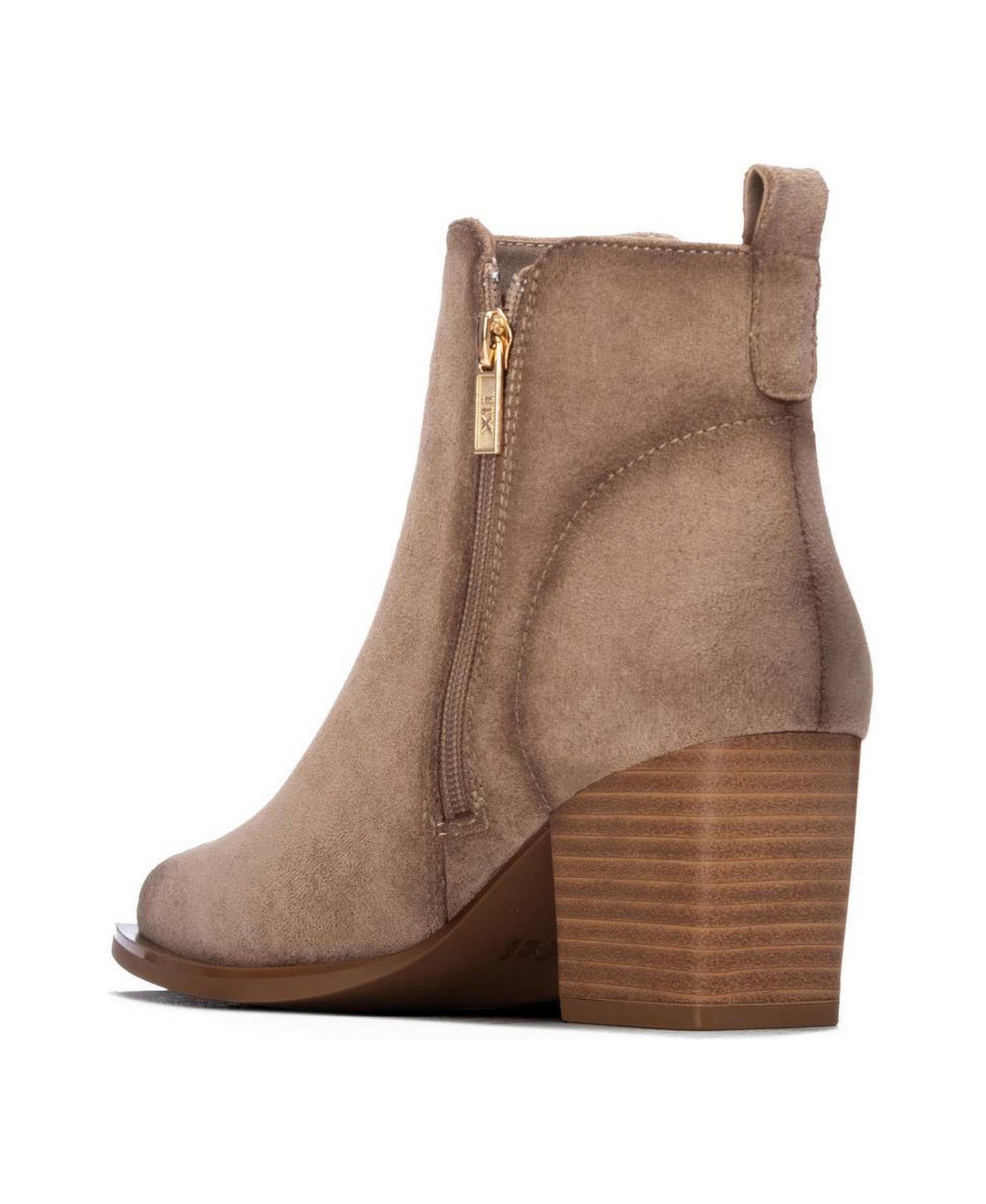 Женские ботинки XTI Block Heel Suede Ankle Booties, цвет: Бежевый — фото 3