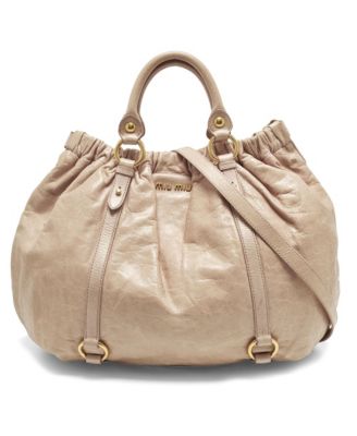 Gathered Vitello Lux Leather Tote