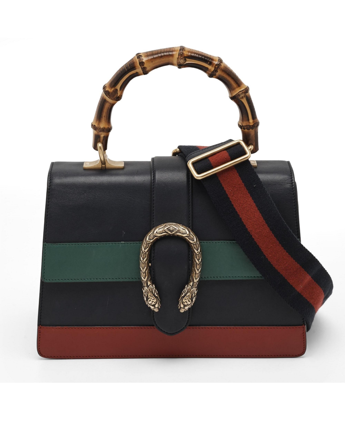 Pre-Owned Gucci Women's Dionysus Leather Bamboo Top Handle Satchel
