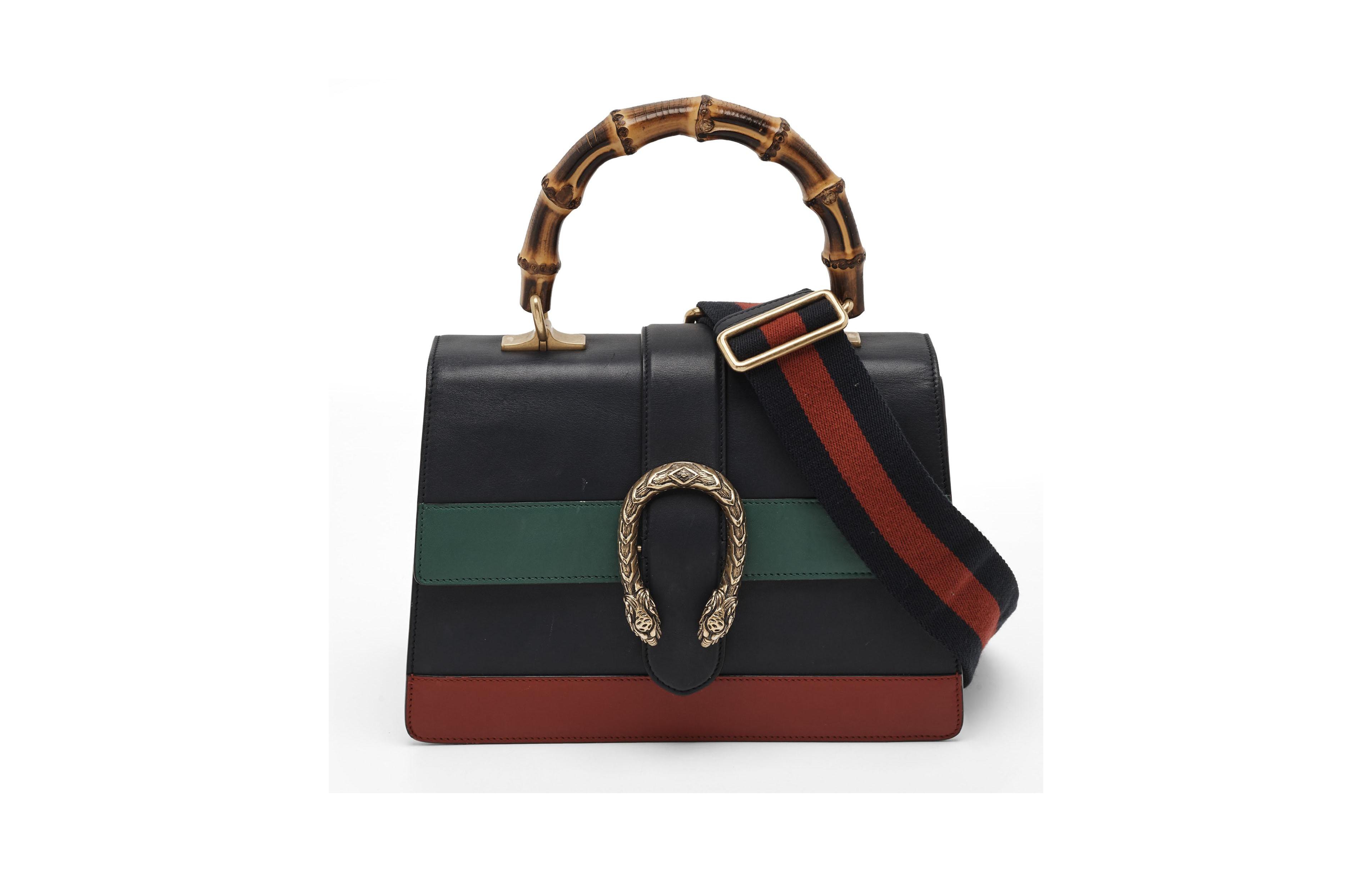 Pre-Owned Gucci Women's Dionysus Leather Bamboo Top Handle Satchel
