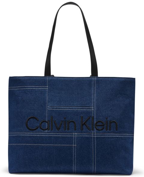 Женская сумка Calvin Klein Aurelia Large Denim Tote Handbag, цвет: Джинсовый