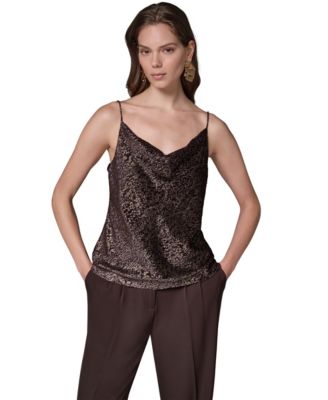 Women's Cowl Neck Metallic Camisole