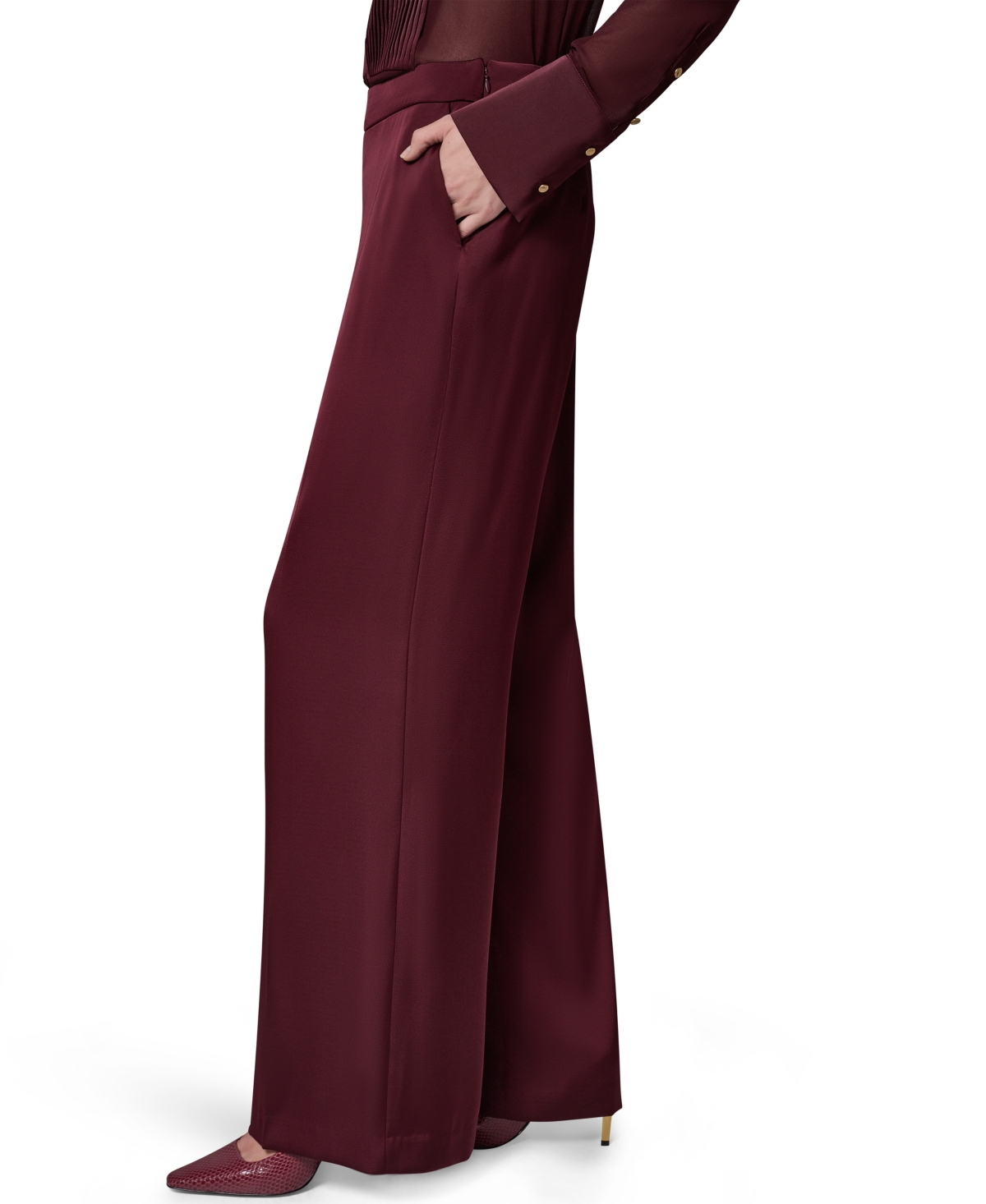 Donna Karan New York Women's Satin Wide-Leg Pants