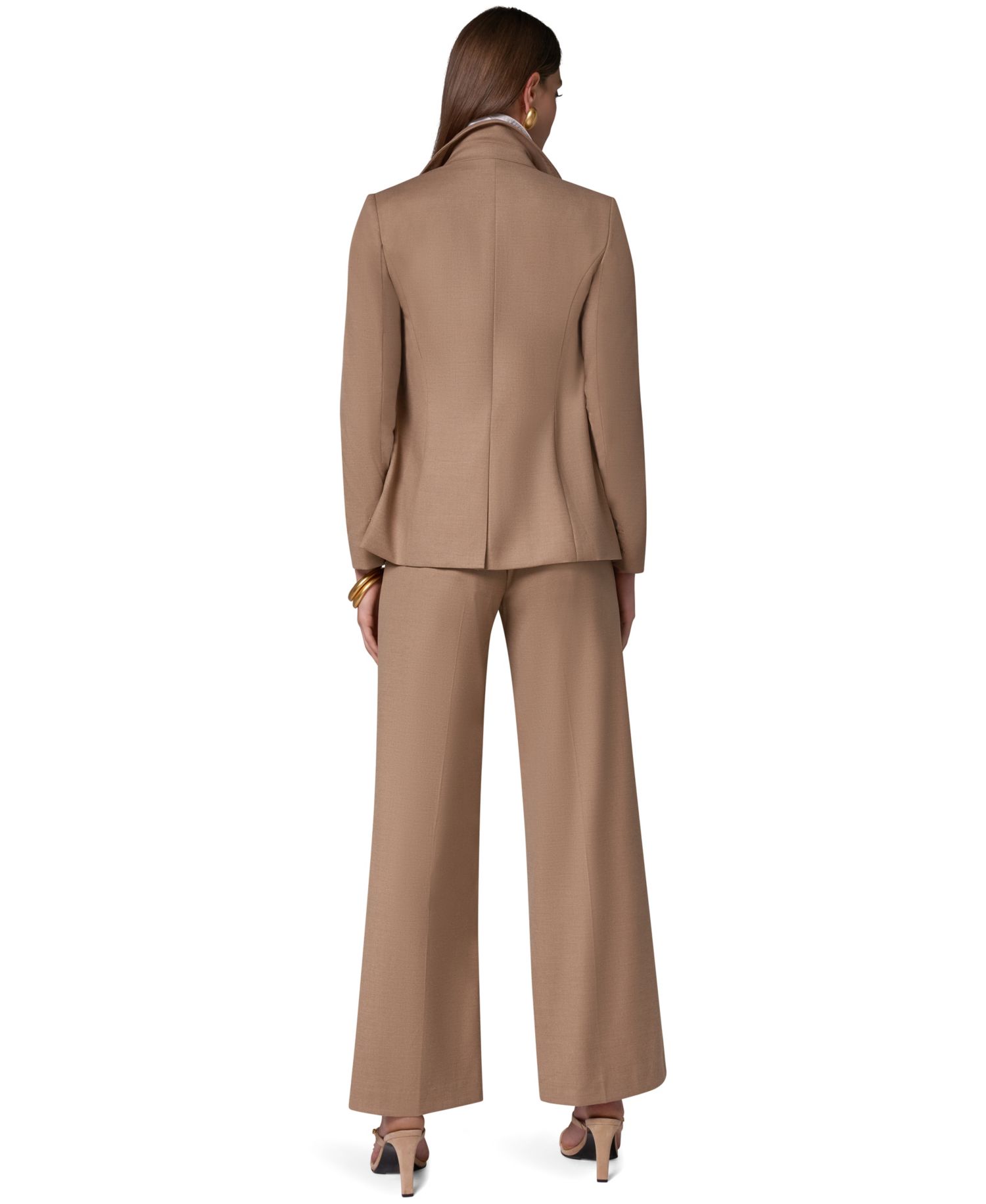 Women's Asymmetrical Zip Shoulder-Padded Blazer