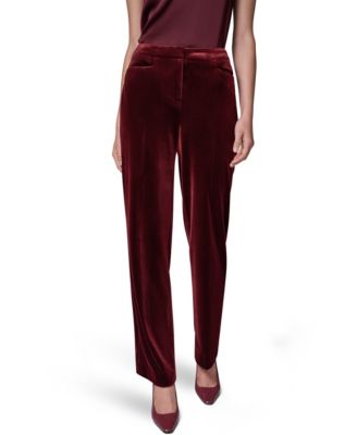 Women's Classic No Front Velvet Straight Mid-Rise Pants