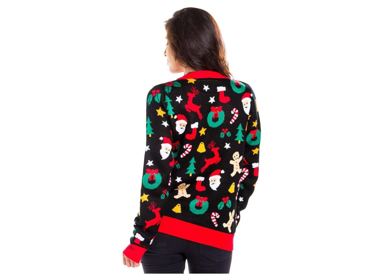 Women's Cookie Cutter Holiday V-Neck Cardigan