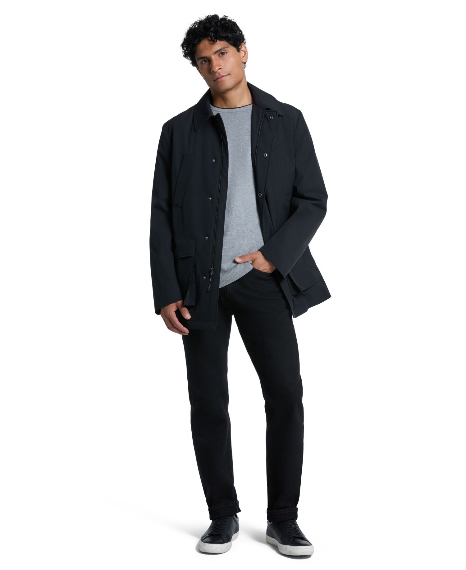 Men's Short Modern-Fit Rain Jacket