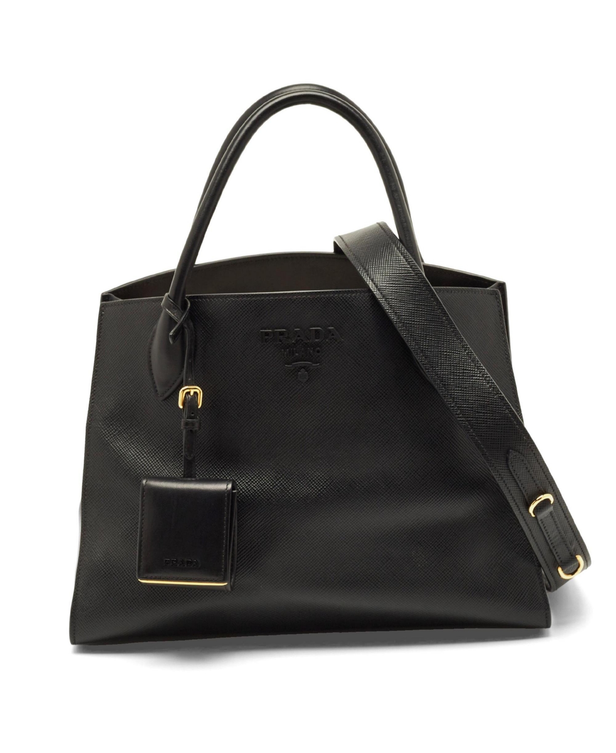 Pre-Owned Prada Women's Monochrome Saffiano Leather Medium Tote Bag - Natural