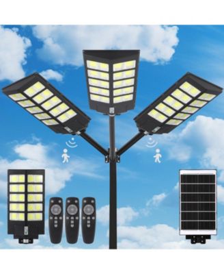 3-Pack 4000W Solar Street Lights, 6500K LED Parking Lot Lights with Motion Sensor, Remote, Dusk-to-Dawn, IP67 Waterproof, Yard and Driveway