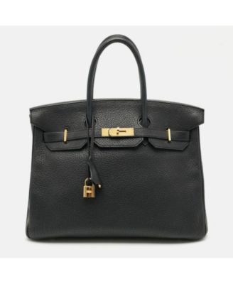 Pre-Owned HERMES Women's Birkin 35 Gold Finish Fjord Leather