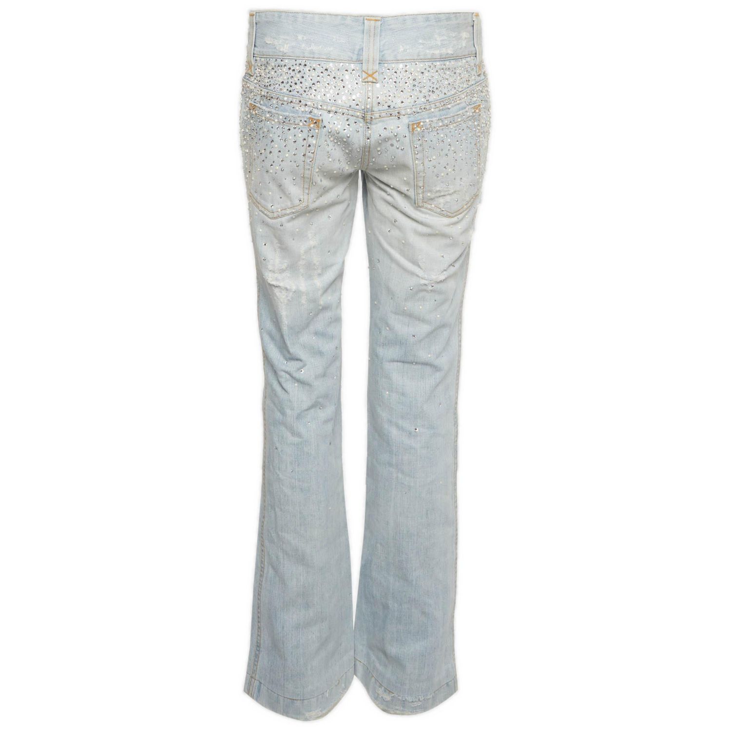 Women's Mid-Rise Rhinestone Boot-Cut Jeans