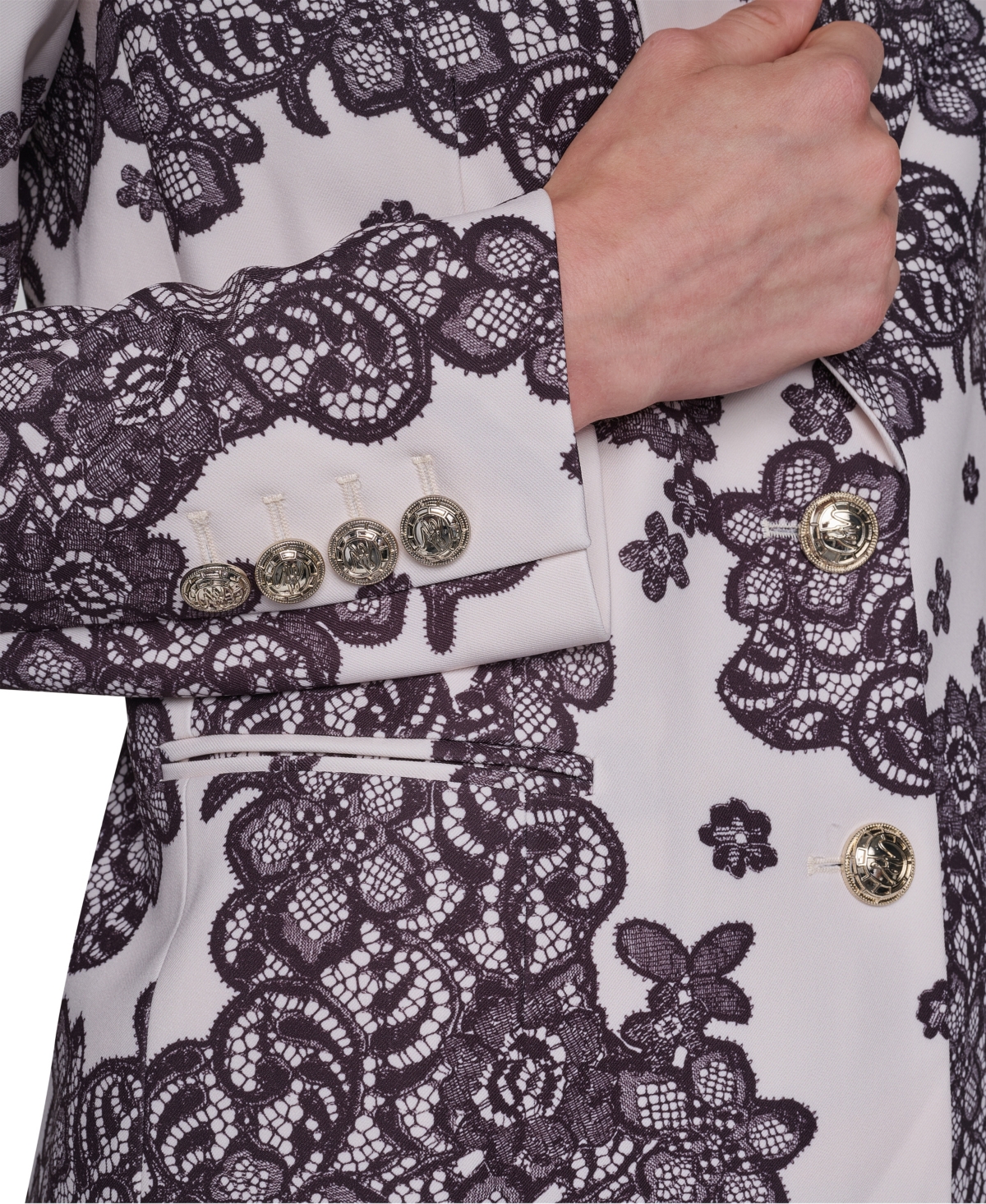 Karl Lagerfeld Paris Women's Floral-Print Lace Blazer