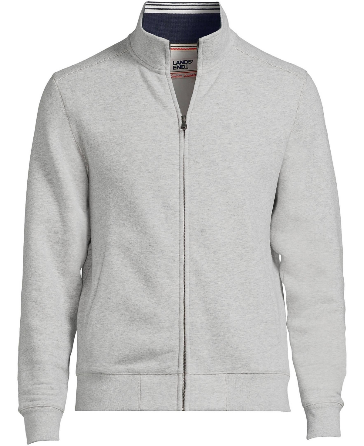 Lands' End Men's Long Sleeve Serious Sweatshirt Mock Full Zip