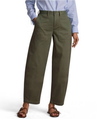 Petite Chino High Rise Barrel Leg Utility Ankle Pants