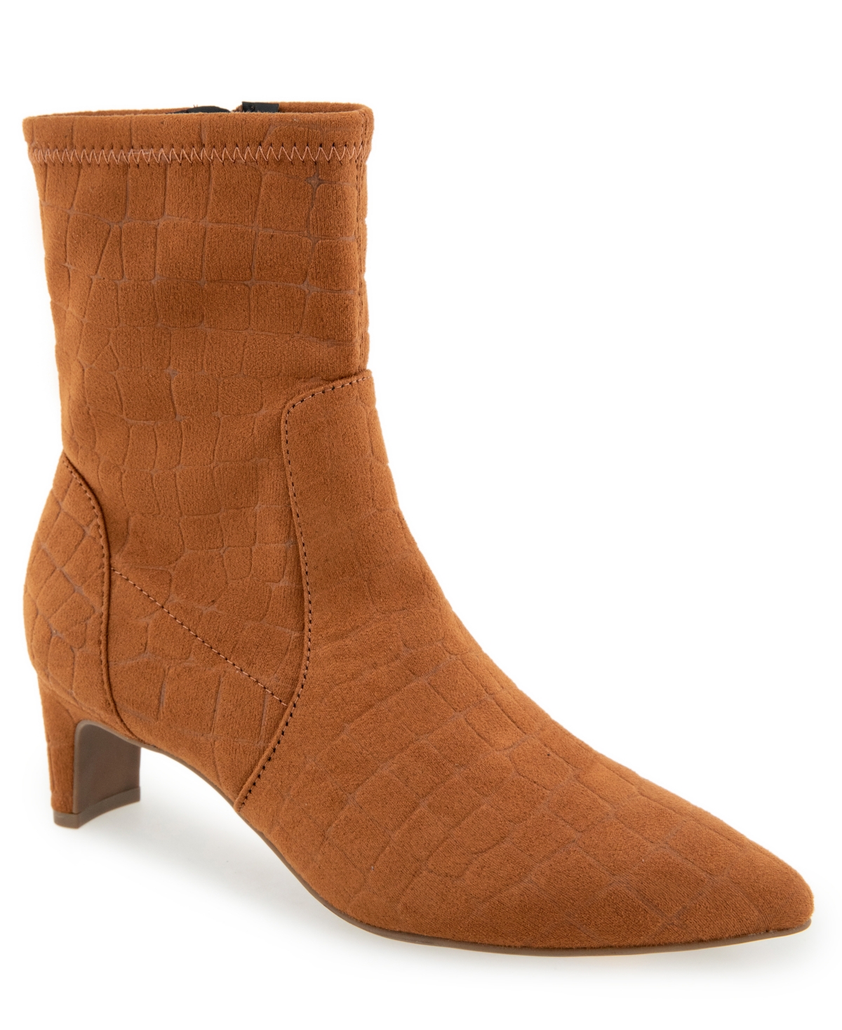 Kenneth Cole Reaction Women's Bindi Heeled Pointed Toe Dress Booties - Oak Croco Micro