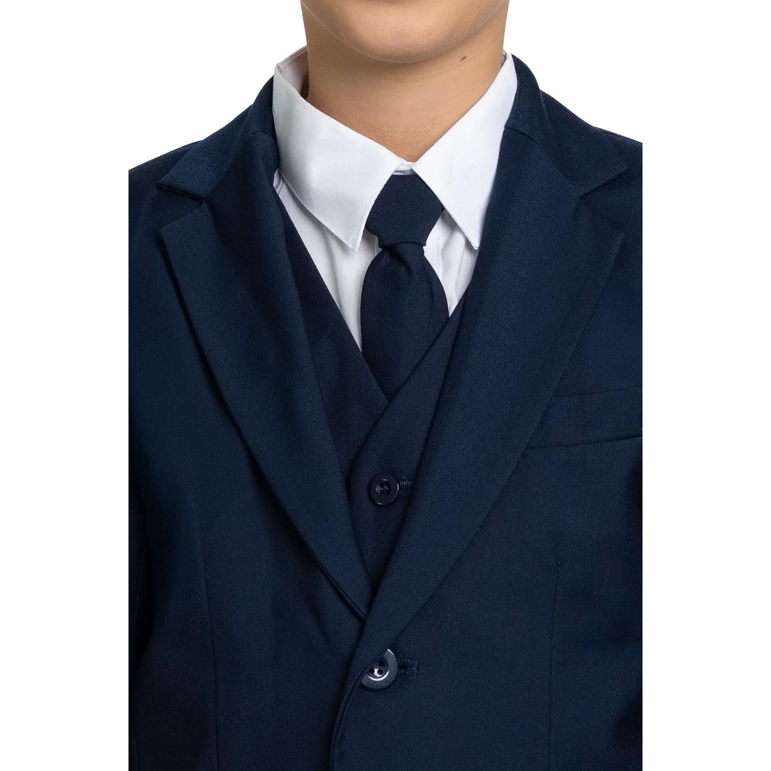 Комплект костюма Big Boys 007 Slim Fit из 5 предметов: рубашка, галстук, пиджак, жилет и брюки