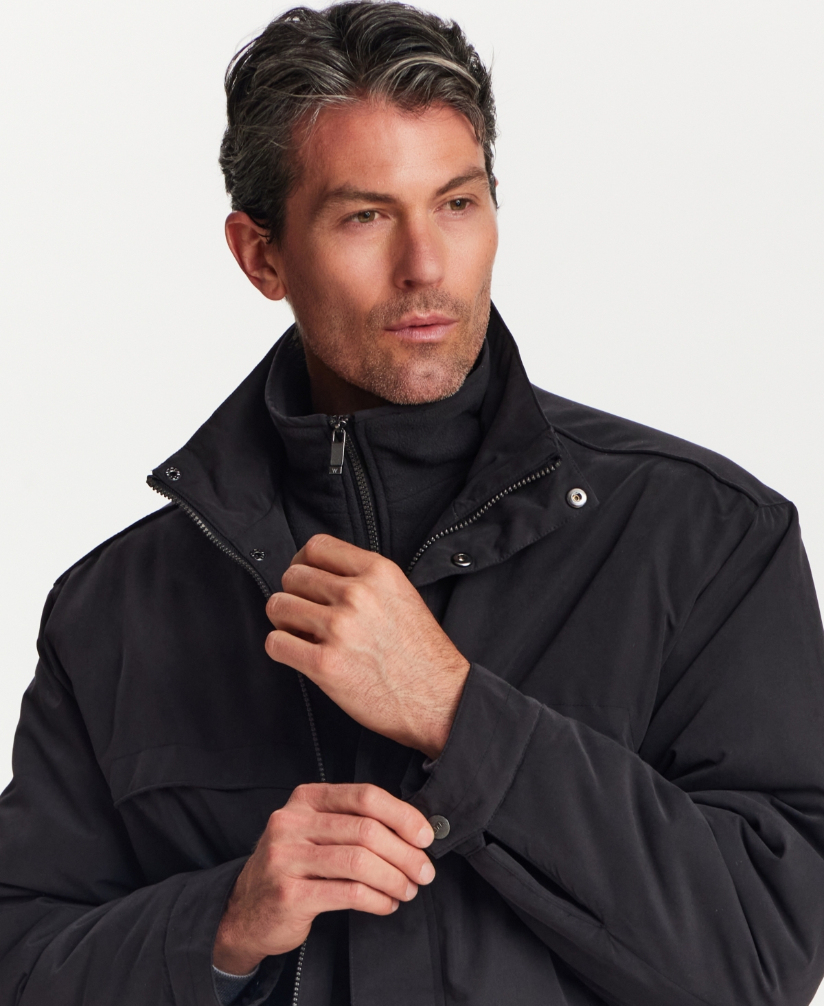 Weatherproof Men's Microfiber Fleece-Lined Bib Front Bomber Jacket